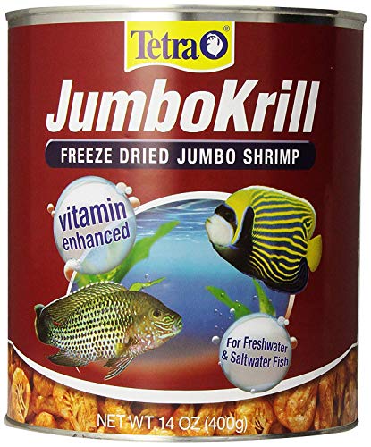 JumboKrill Freeze-Dried Jumbo Shrimp 14 Ounces, Natural Shrimp Treat For aquarium Fish, red (16200)
