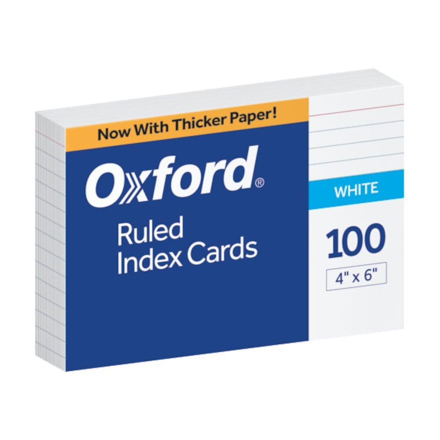 4 x 6 Ruled White Index Cards, 100/Pack