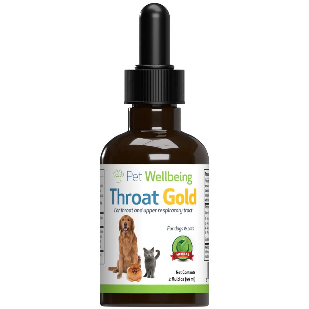 Throat Gold for Dogs - Vet-Formulated - Soothes Throat Discomfort, Hoarseness, Leash Strain, Occasional Cough in Dogs - Natural Herbal Supplement 2 oz (59 ml)