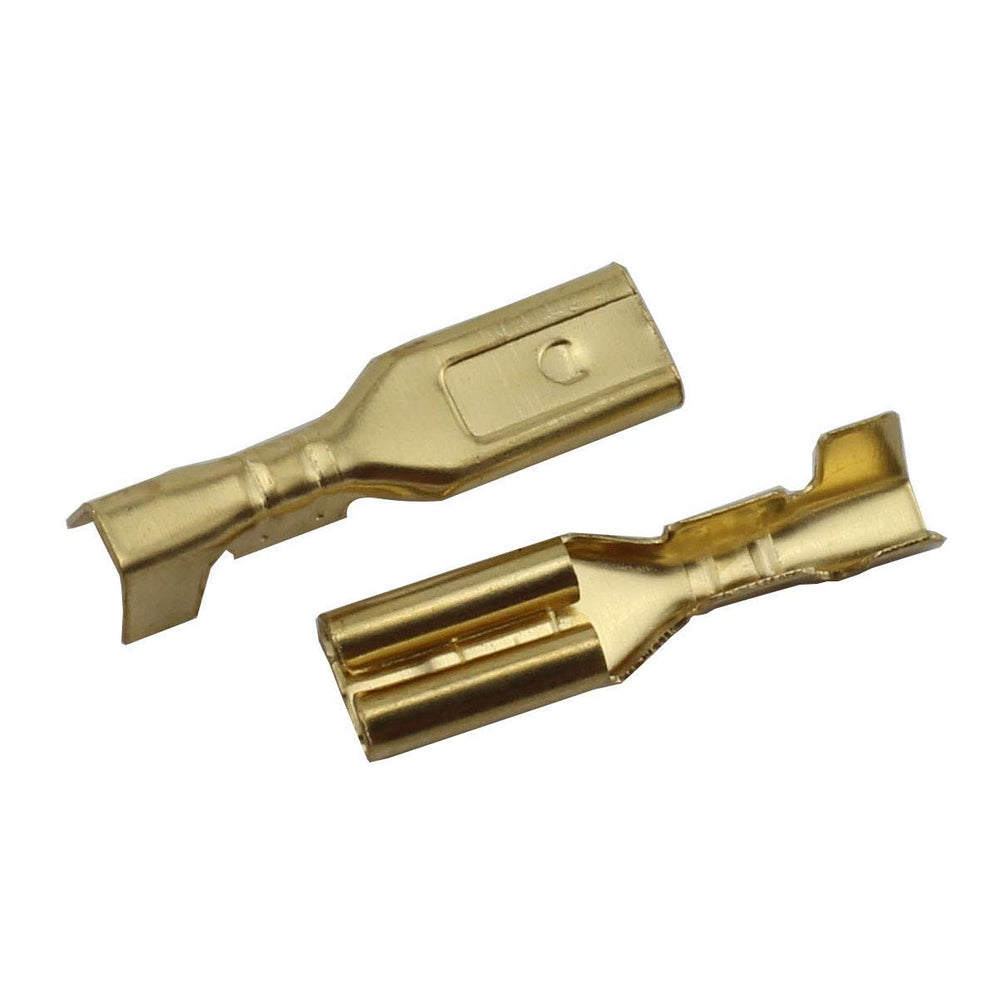 MEETOOT 100pcs 2.8mm Gold Female Spade Crimp Terminal w