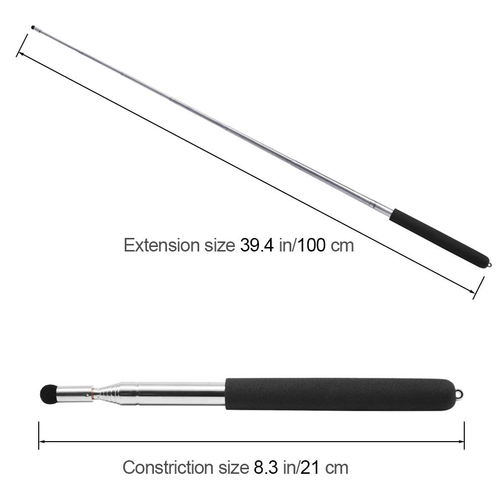 Teachers Pointer Stick, Telescopic Teaching Pointer, Retractable Classroom Whiteboard Pointer Extendable for Teachers, Guides, Coach