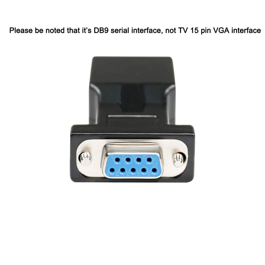 DB9 to RJ45 Serial Adapter RS232 Female to RJ-45 Female Ethernet Converter Compatible with Standard 9 Pin RS-232 Devices