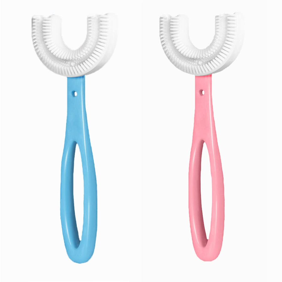2 Pack Kids U-Shaped Toothbrush, Manual Training Tooth 