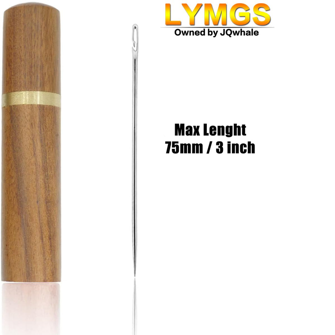 LYMGS Home Wooden Portable Sewing Needles Storage Case,