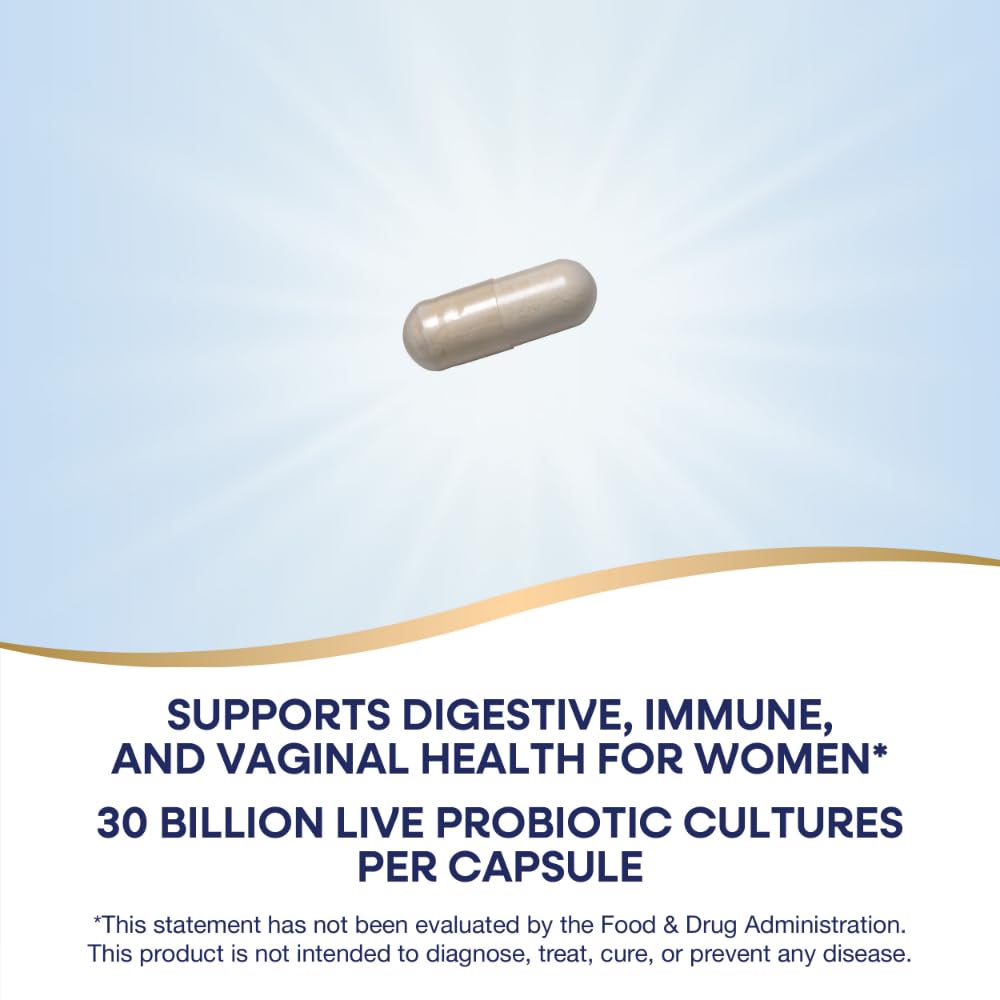 Nature&#39;s Way Fortify Daily Probiotic for Women, 30 Billion Live Cultures, 10 Strains, Prebiotics, Supports Digestive &amp; Immune Health*, No Refrigeration Required, 30 Capsules (Packaging May Vary)