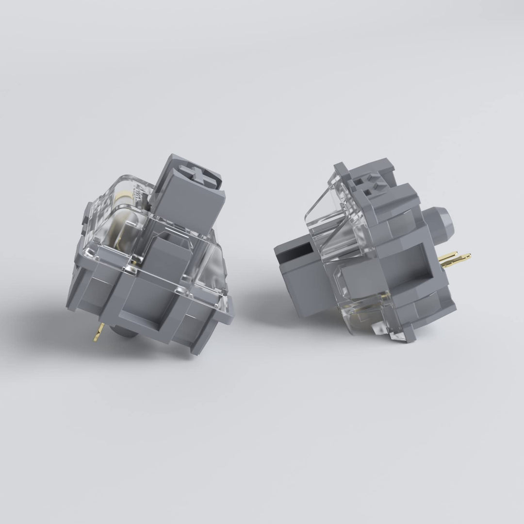 CS Silver Switches for Gaming, 3 Pin 43gf Linear Keyboard Switches with 22mm Extension Spring, Compatible with MX Mechanical Keyboard (45 pcs)