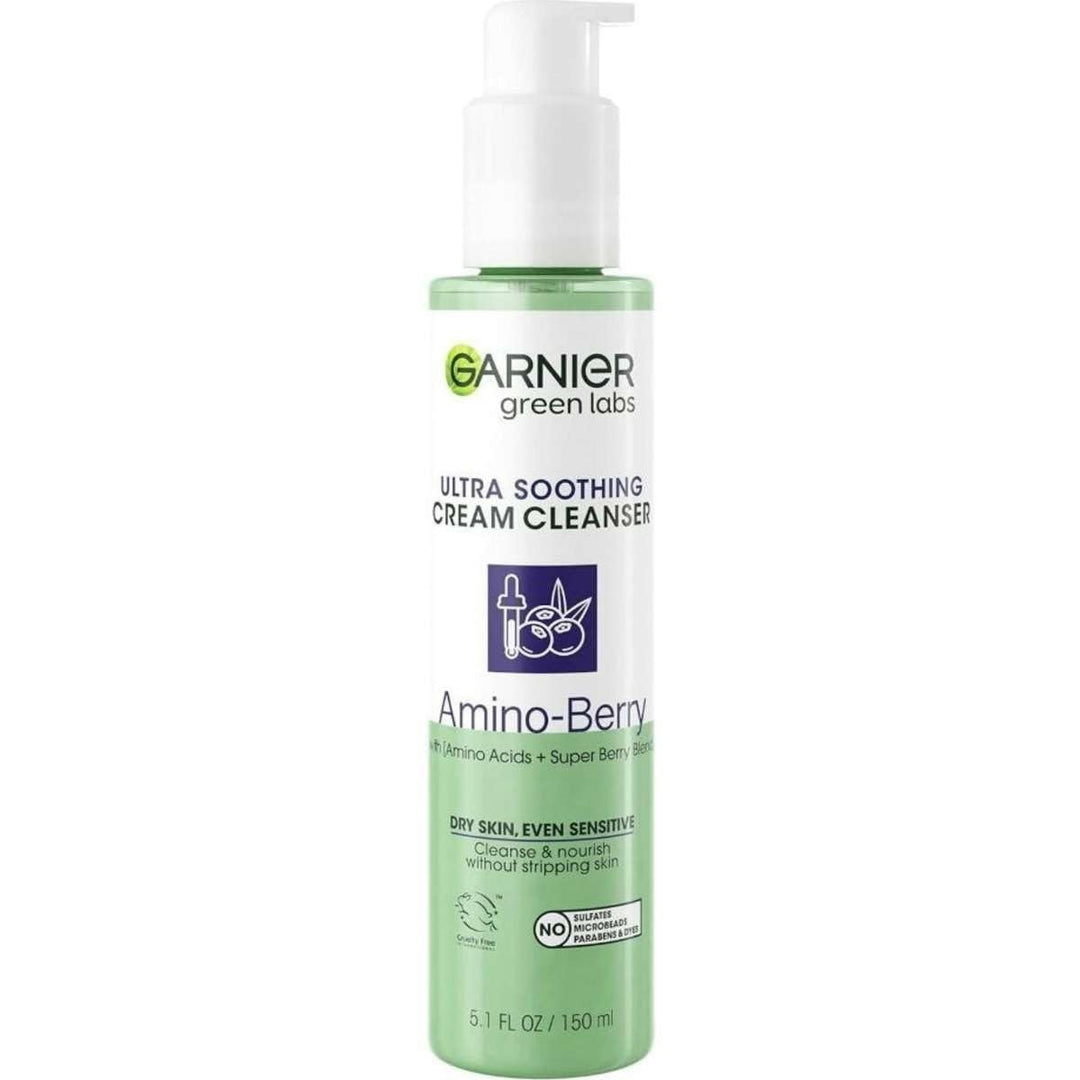 Green Labs Amino-Berry Soft Gentle Facial Cream Cleanser Hydrates and Soothes Skin, 5.07 fl oz