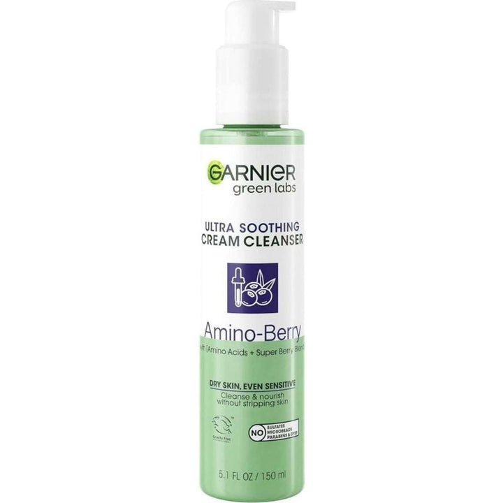 Green Labs Amino-Berry Soft Gentle Facial Cream Cleanser Hydrates and Soothes Skin, 5.07 fl oz