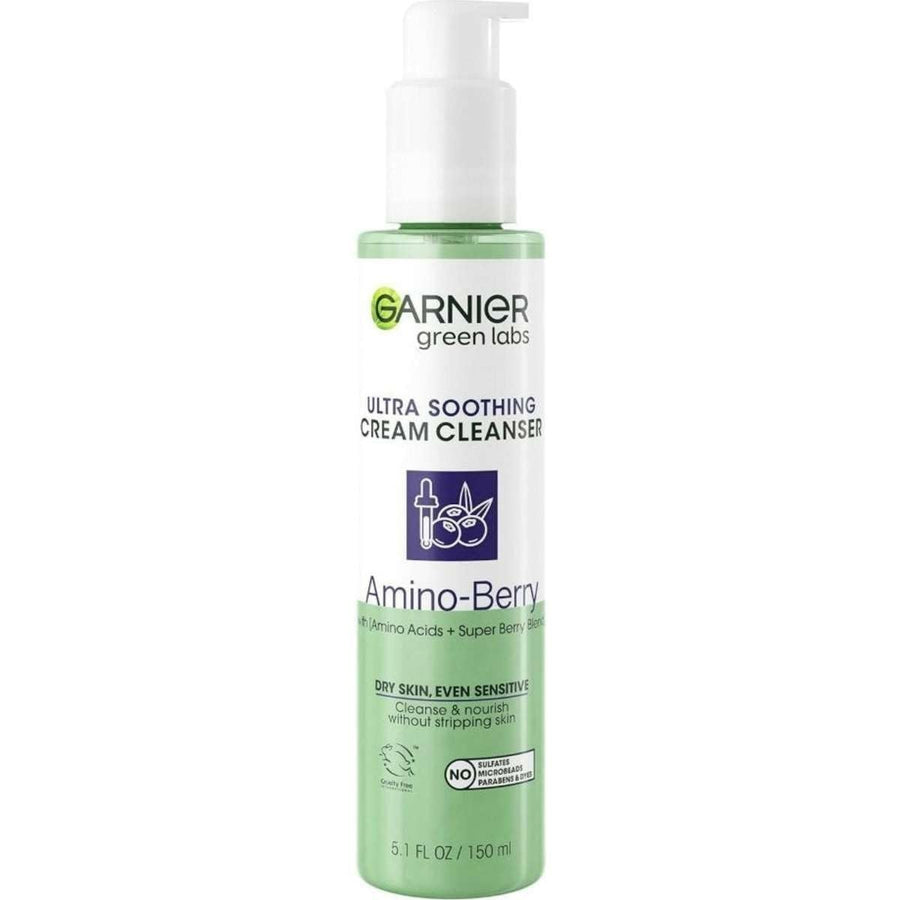 Green Labs Amino-Berry Soft Gentle Facial Cream Cleanser Hydrates and Soothes Skin, 5.07 fl oz
