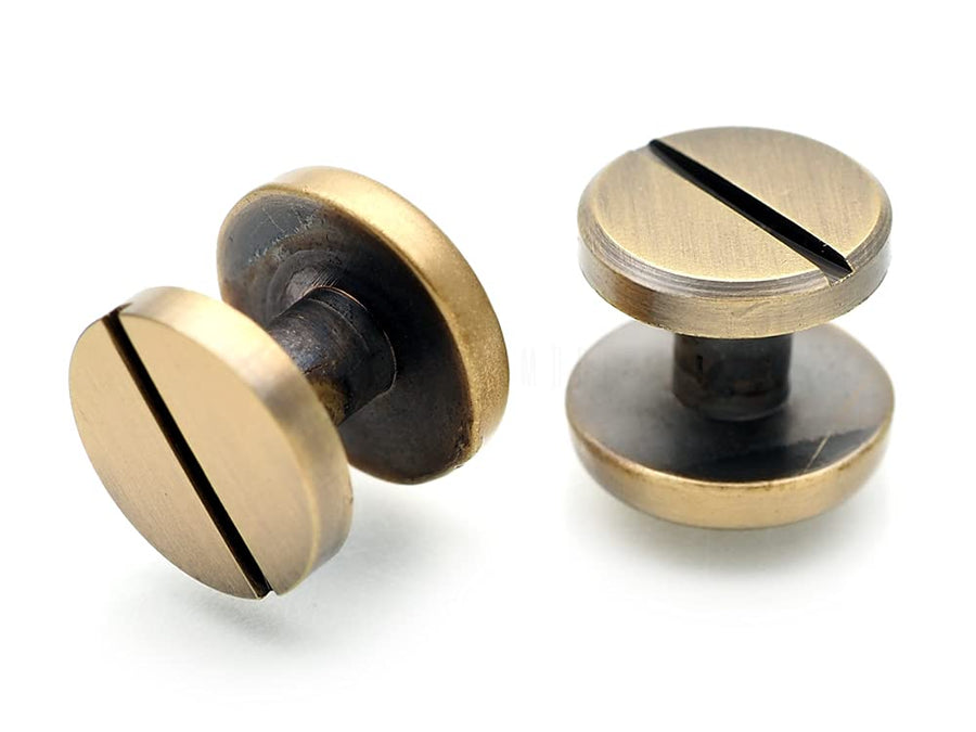 11mm Chicago Screw Rivets Flat Cap Screw Posts Stud for Bags Belts Leather Strap 6 Pack -Pick Color (11 mm, Gunmetal)