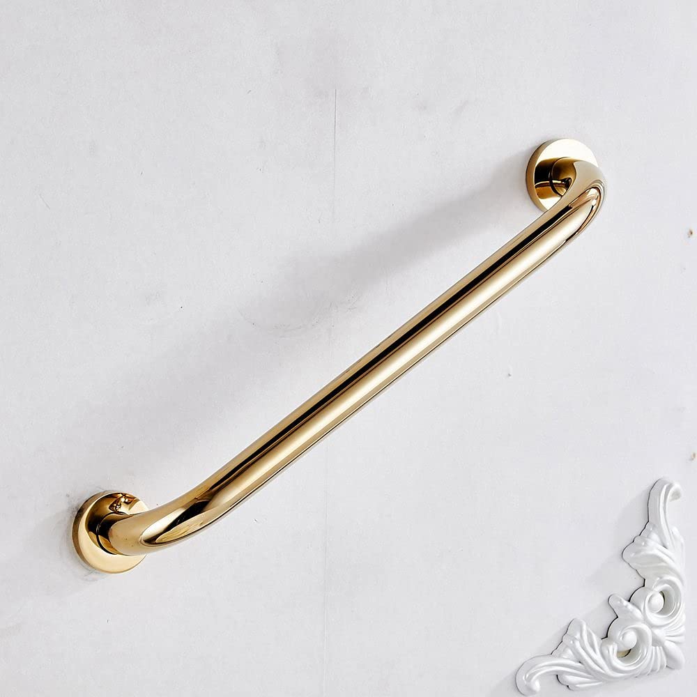 Leyden Shower Grab Bar, Brass Bathroom Gold Hand Grip,Toilet Handrail 12 Inch Home Care Hardware Concealed Screws Mounted