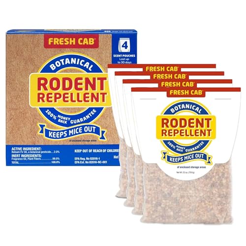Rodent Repellent - Botanical Pest Control for Indoor Use - Safe for Kids &amp; Pets When Used As Directed - Made with Plant Fibers, Balsam Fir Essential Oil &amp; Fragrance - 4-Pack