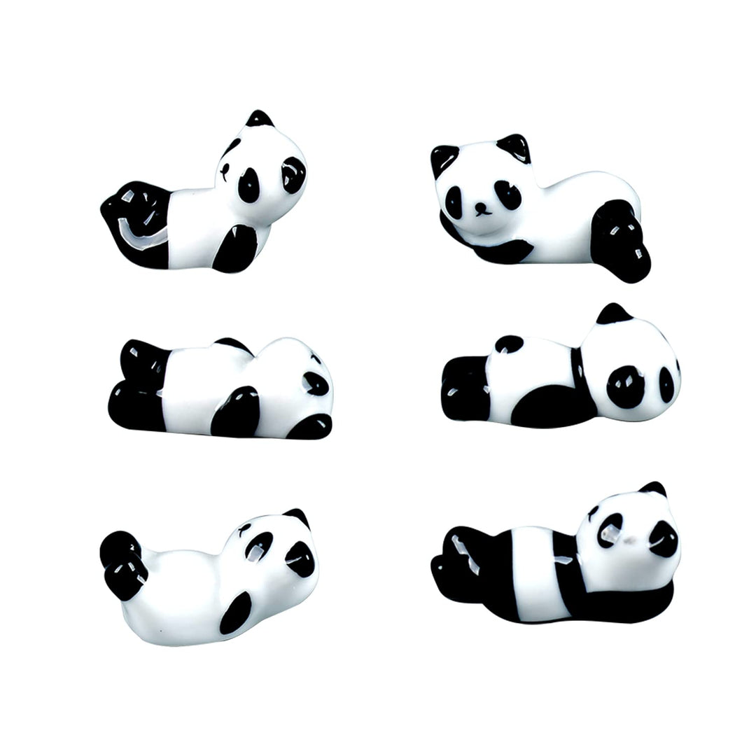 6PCS Cute Ceramic Panda Chopsticks Rest Rack Stand Holder for Chopsticks, Ceramic Ware Chopsticks Stand Rest Rack,Gift for Boys Girls Kids