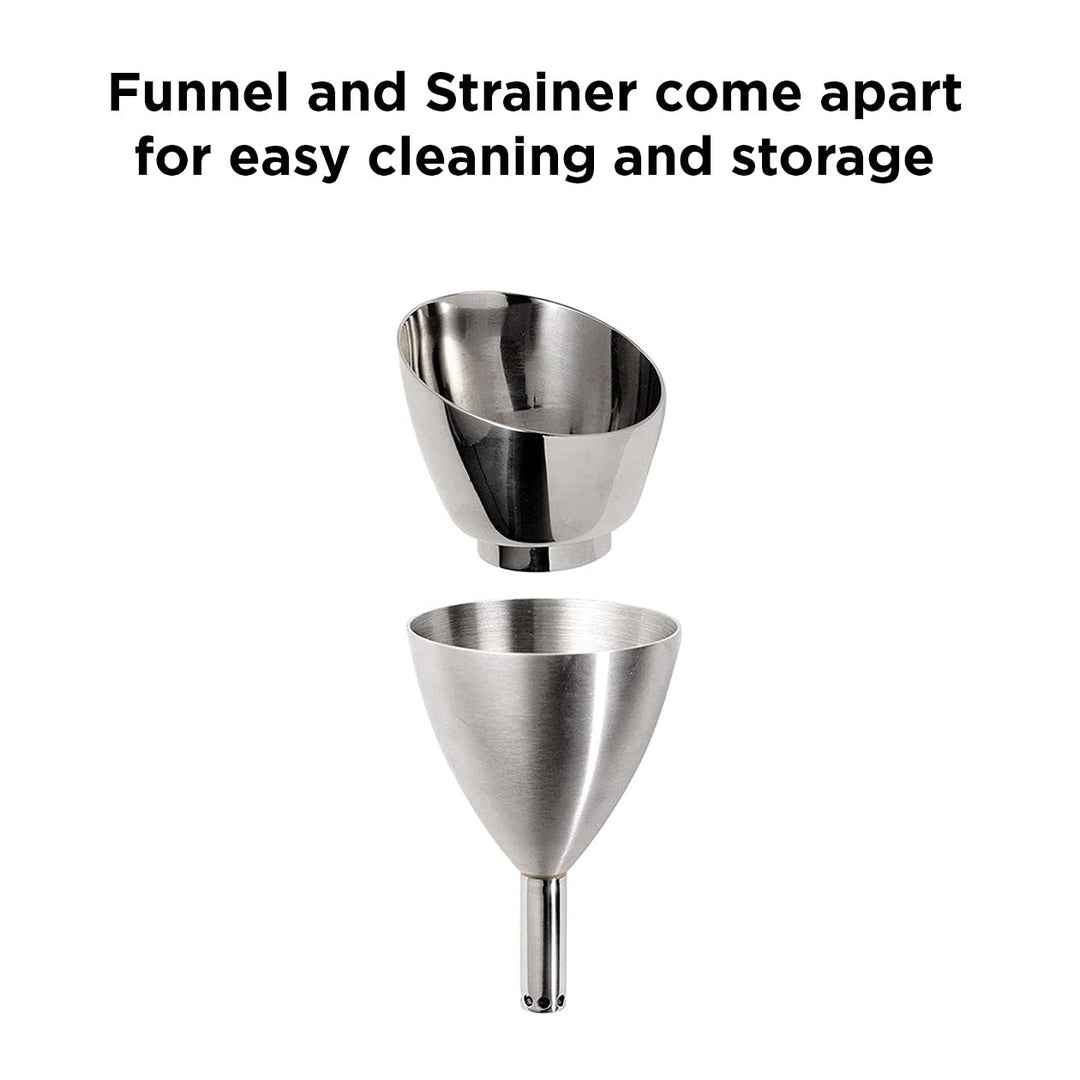 Wine Aerator Shower Funnel with Sediment Strainer, Stainless Steel