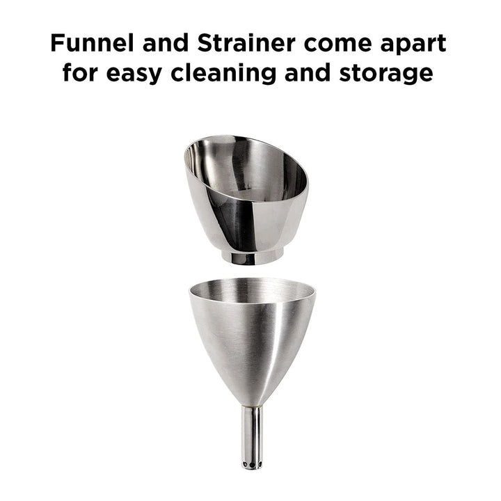 Wine Aerator Shower Funnel with Sediment Strainer, Stainless Steel