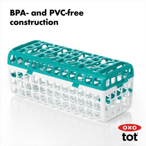 Tot Dishwasher Basket for Bottle Parts &amp; Accessories, Teal, 1 Count (Pack of 1)