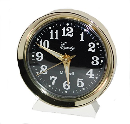 12020 Analog Key-Wound Bell Alarm Clock, 4.00 x 2.50, Gold