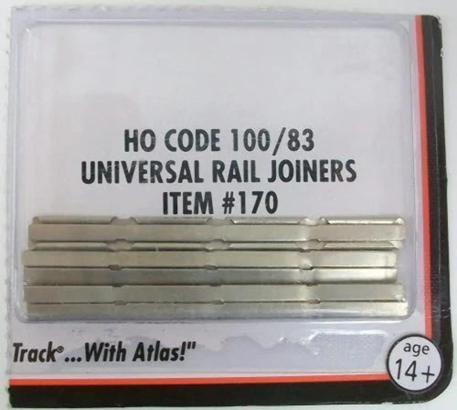 Code 100/83 Nickel Silver Universal Rail Joiners 48 Pcs per Blister, #170 HO Scale