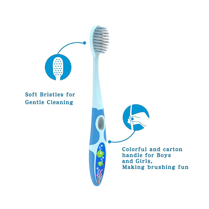 N-amboo Soft Bristles Colorful Kids Toothbrush for Todd