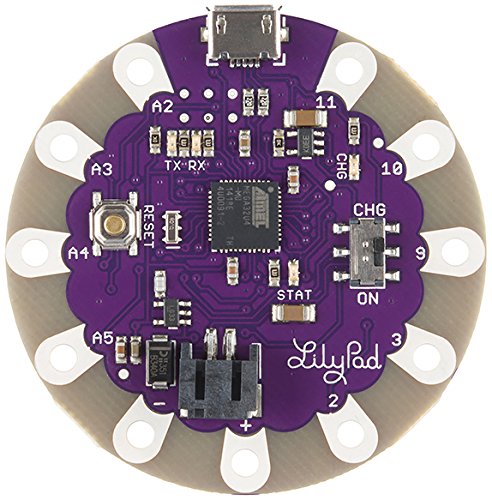 Lilypad Development Main Board - The Silver Dollar Sized Arduino Compatible Designed for e-Textile and Wearable Projects– Power by Battery or USB Connector Cable.