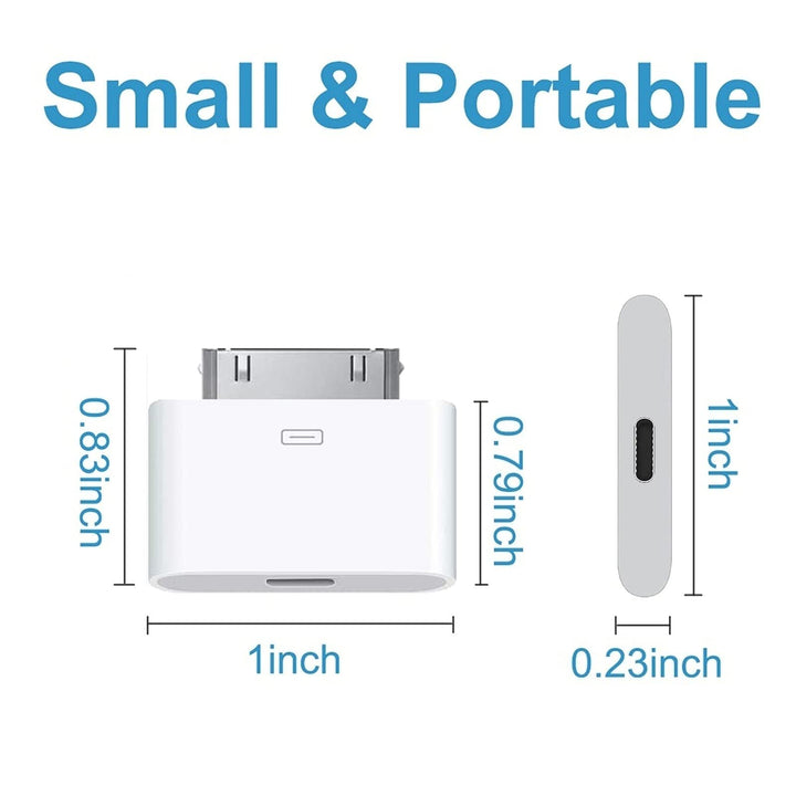 30-Pin to Lightning Adapter, MFi Certified 8-Pin Female to 30 Pin Male Dock Connector iPhone Charging Sync Converter Compatible iPhone 4/4s/iPad/iPod Touch White (No Audio)