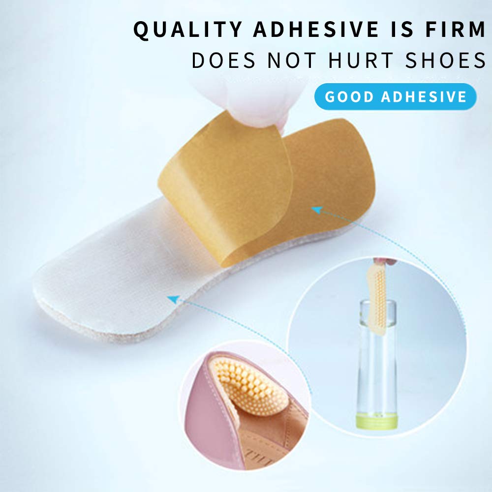3 Pairs Heel Liner Cushions Insoles,4D Heel Grip Pads Heeled Silicone Self-Adhesive Inserts Stickers for Loose Shoes,Improved Fit and Comfort for Women (Beige,The Thickness 2mm)