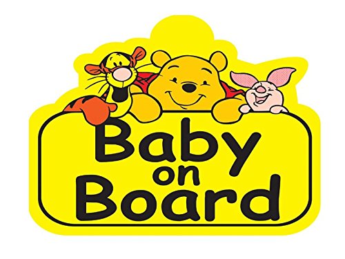 2 pcs Baby on Board 4 inches - Cute Bear - Cartoon Sticker for Car Bumper, Truck, Laptop, Door