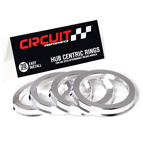 73.1mm OD to 65.1mm ID Silver Aluminum Hub Centric Rings