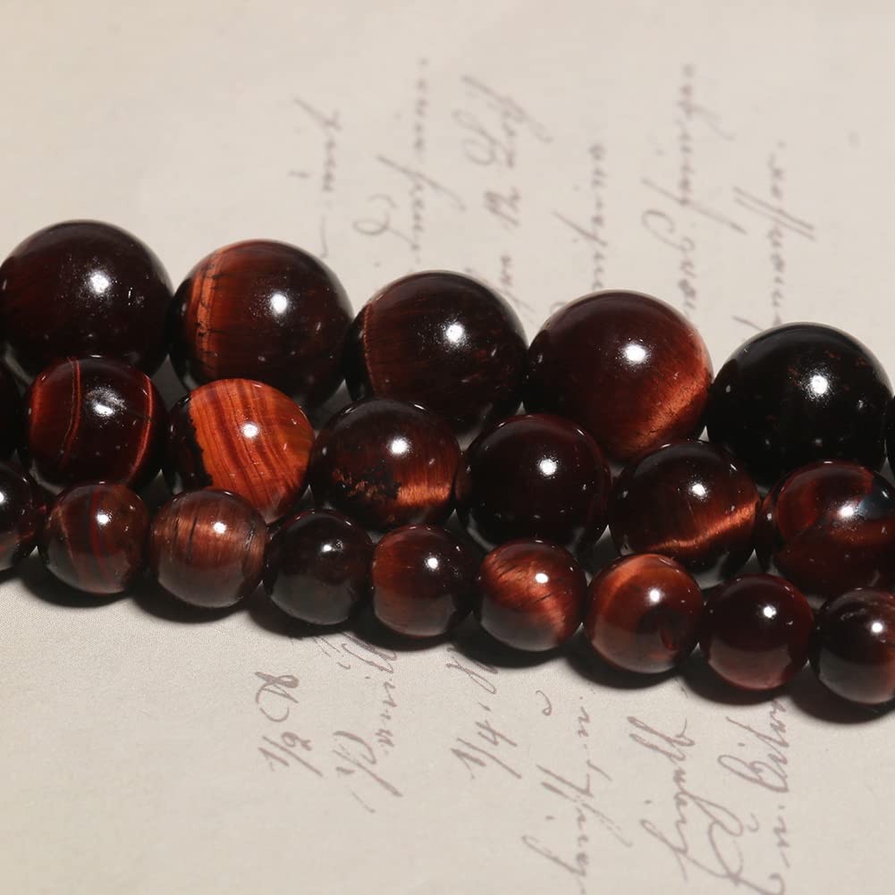 6mm Red Tiger Eye Gemstone Round Loose Beads Natural Stone Beads for Jewelry Making