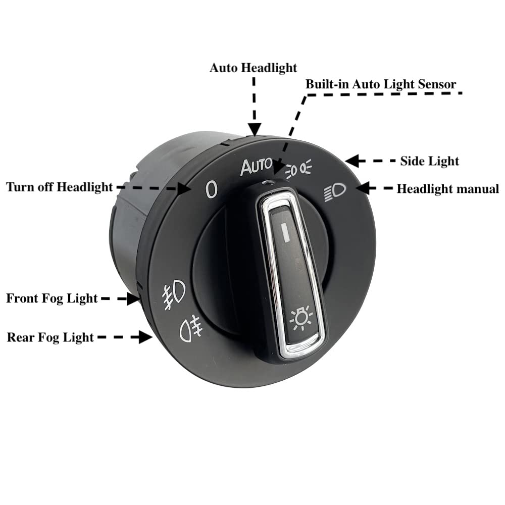 Built-in Auto Headlight Sensor Chrome Switch for VW MK5 MK6 Golf / MK5 Jetta/Passat B6 Touran Tiguan MK1 Caddy