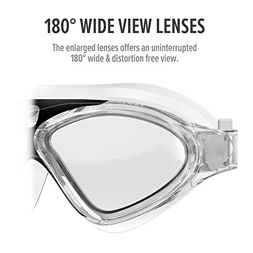 Swim Mask - Wide View Swimming Mask &amp; Goggles Anti-fog Waterproof Black
