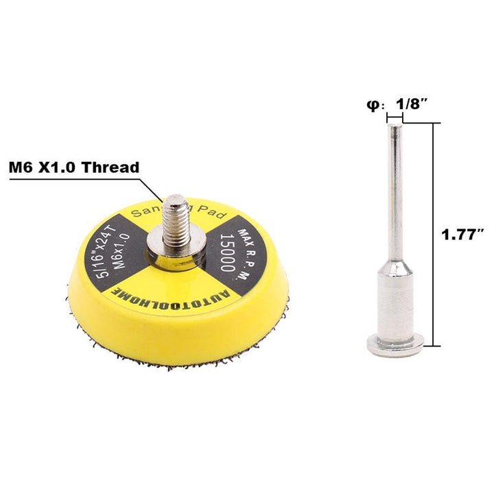 2 Inch/50mm Hook and Loop Sanding Pad Sanding Disc Replacement Pad with 1/8 Mandrel Drill Attachment 9 Pack