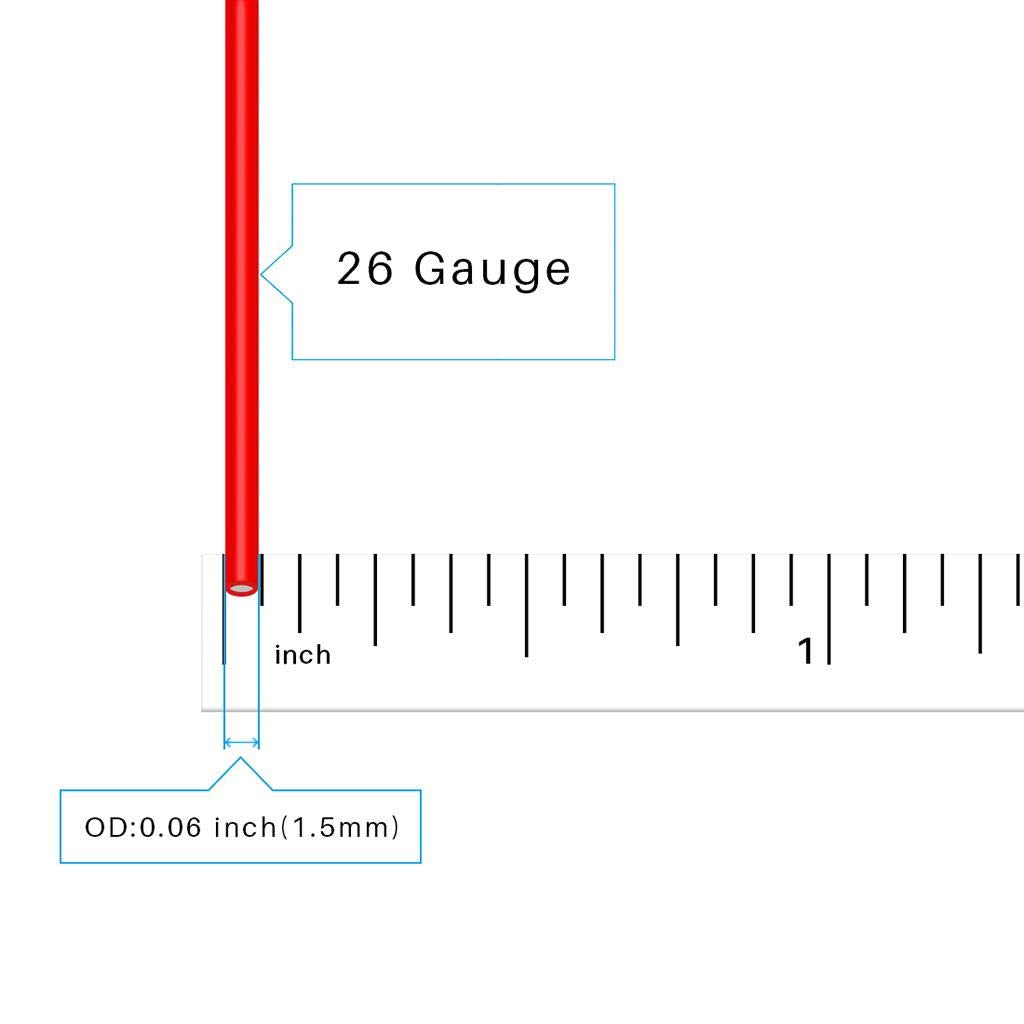 26 Gauge Silicone Wire Spool Red and Black Each 50ft 2 Separate Wires Flexible 26 AWG Stranded Tinned Copper Wire