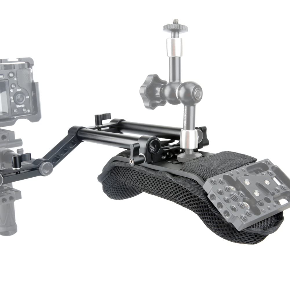 NICEYRIG Shoulder Pad with Rail Raiser /15mm Rods for S