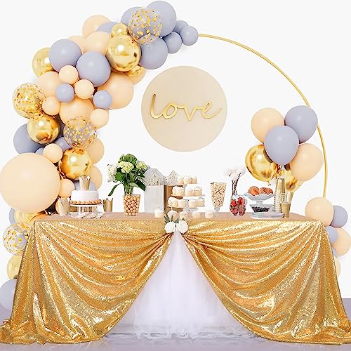 Sparkly Drape Tablecloth Gold Tablecloth Sequin Fabric Tablecloth for Ceremony Party Halloween 50x80 Inch