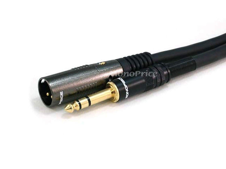 Monoprice XLR Male to 1/4-Inch TRS Male Cable - 10 Feet