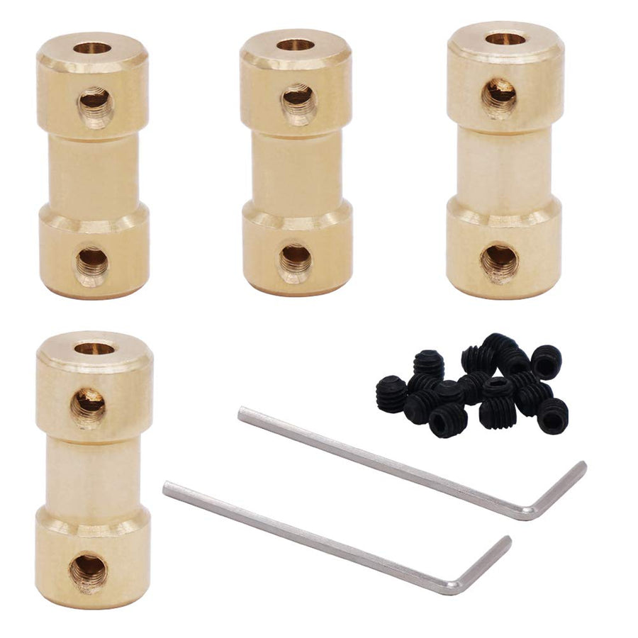 /4Pcs 2mm-3mm Brass Flexible Shaft Coupler for RC Airplane Boat Motor Transmission Connector COUPLER-GLD-2-3