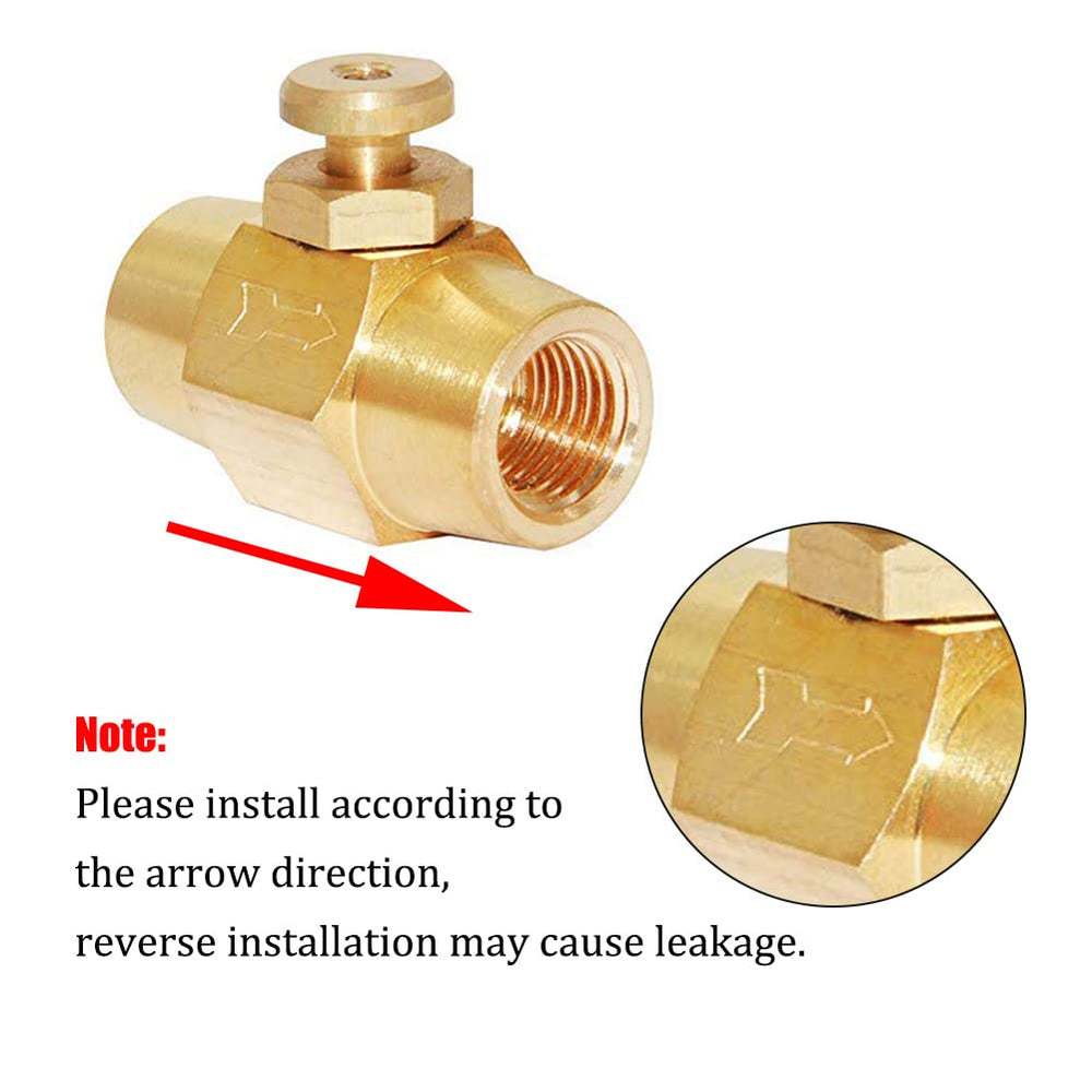 Brass 1/4 NPT Female Thread Push Button Check Valve Switch Shut-off Valve