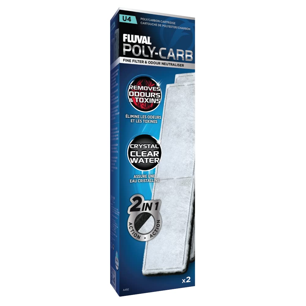 U4 Poly-Carb Cartridge, Replacement Underwater Aquarium Filter Media, 2-Pack, A492
