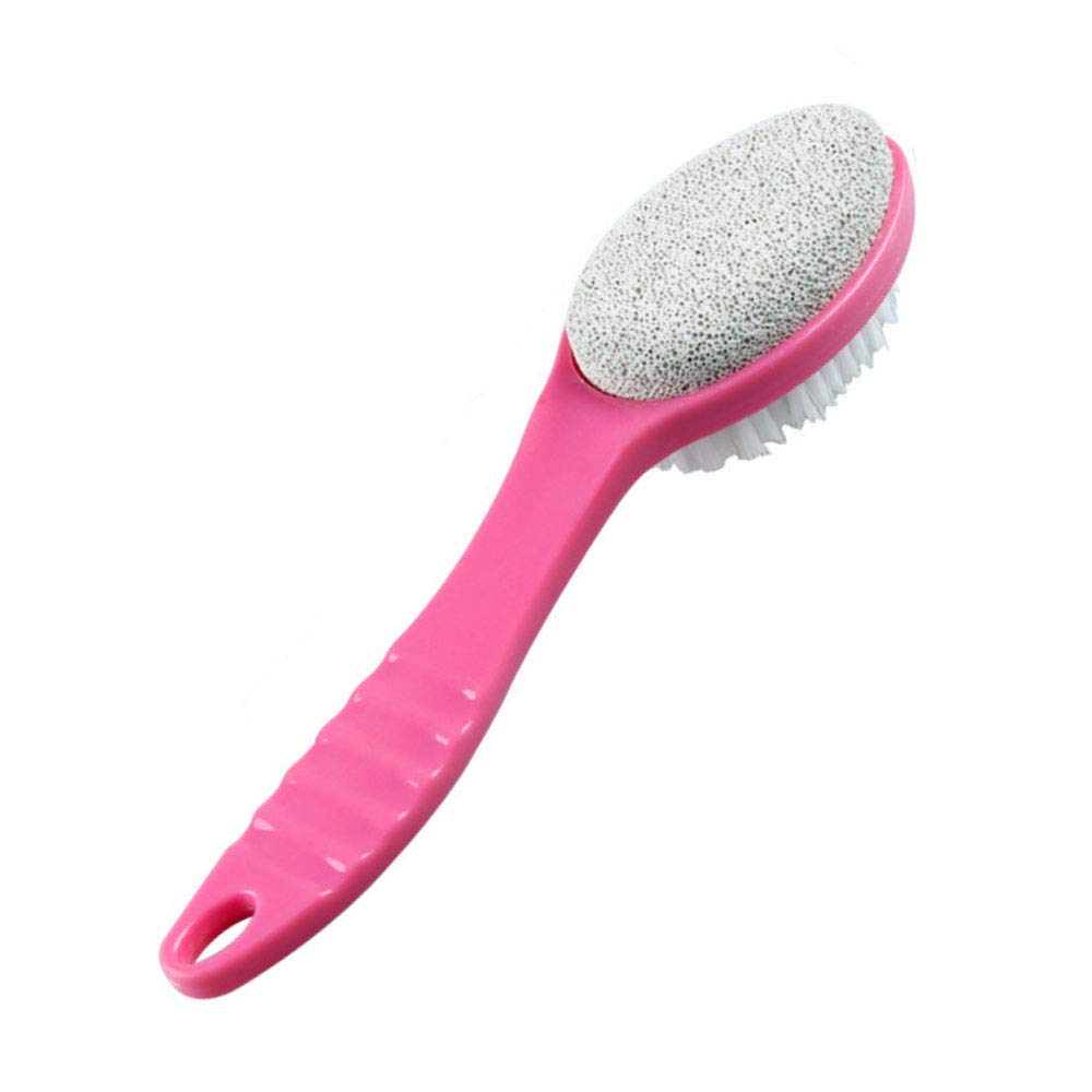 Pumice Stone Exfoliating Brush Foot Brush Body Scrub with Handle (red)