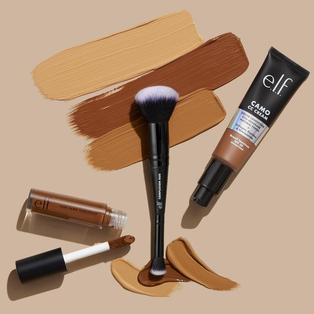 Complexion Duo Brush, Foundation &amp; Concealer Applicator, Airbrushed finish