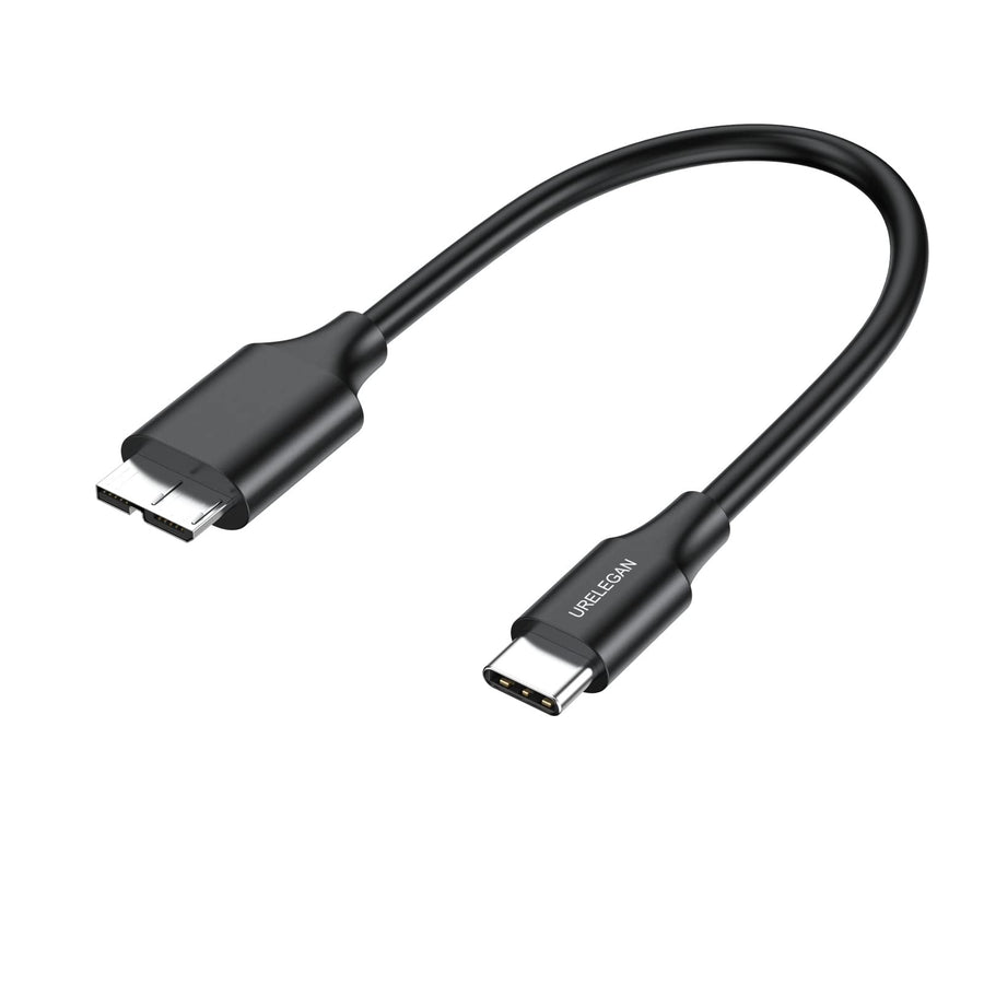 Micro USB 3.0 to USB C Cable 1 FT 10Gbps, USB 3.1 Type C to Micro B Hard Drive Cable, Micro B to USB C Compatible with Seagate, LaCie, Toshiba, Samsung, WD External Hard Drive