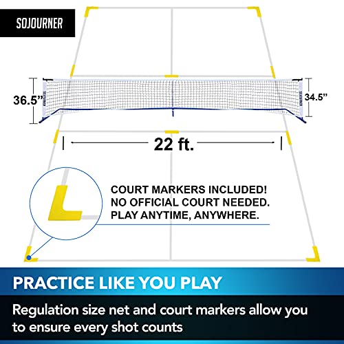 Pickleball Set with Net - Regulation Size Portable Pickleball Net System with Line Marking Kit - Includes Net, Court Markers &amp; Storage Bag