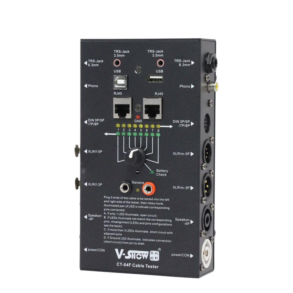 Cable Tester - Line Finder Cables Checker 8-Way Switch Wire Tracker -Support Cables, USB, RJ45, XLR,