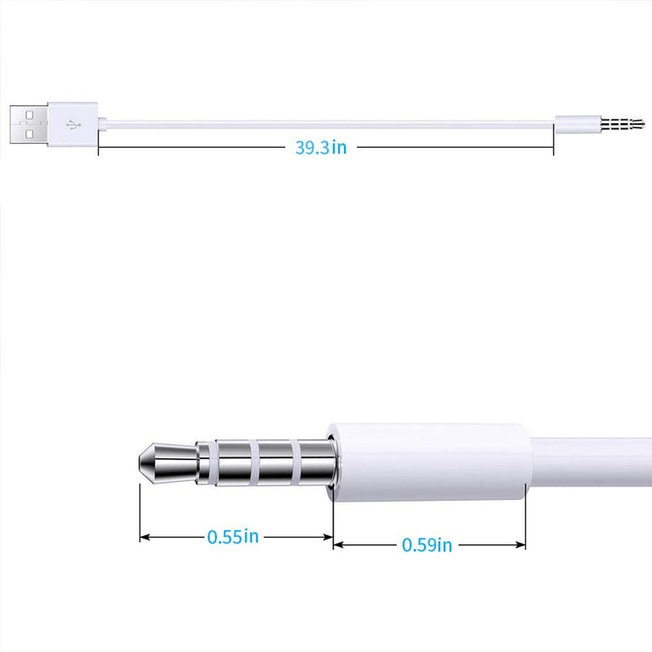 PChero 3.5mm Male AUX Audio Jack to USB 2.0 Male Chargi