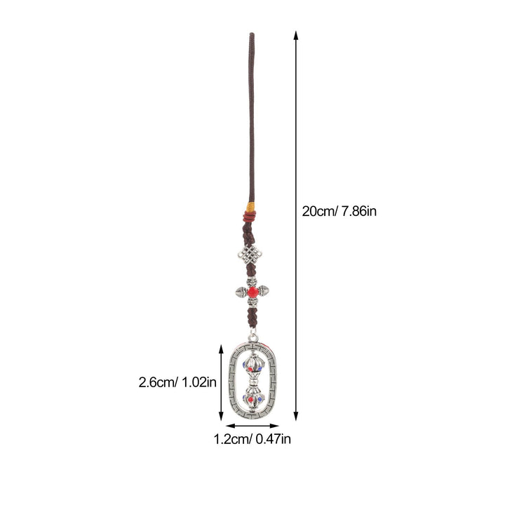 Prayer Wheel Pendant Keychain Car Decor Women Feng Shui Amulet Buddhist Vajra Hanging Ornament Rearview Mirror Charm Backpack Accessory