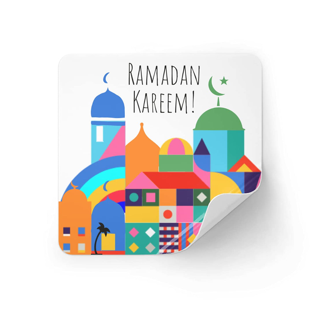 Ramadan Mubarak Kareem Stickers ( 2 X 2 inch) Self Adhe