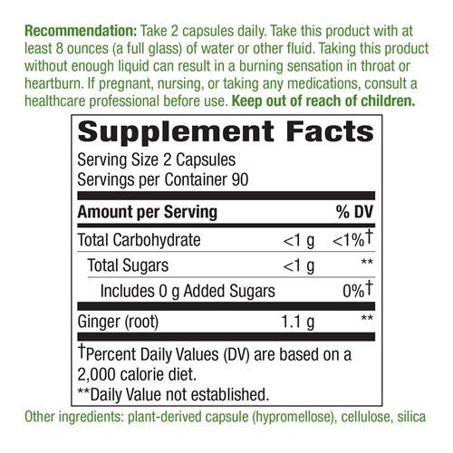 Nature&#39;s Way Ginger Root 550mg, 180 Capsules (Pack of 2)