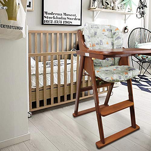 Baby High Chair Cushion, Thick Pad for Wooden High Chair, Baby Dining Chair Liner Mat(Blue Rainbow)