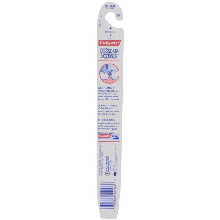 Colgate Wave ZigZag Toothbrush, Medium (Colors Vary)